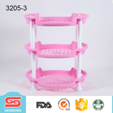 3-layers multipurpose elliptic plastic corner shelf for sale